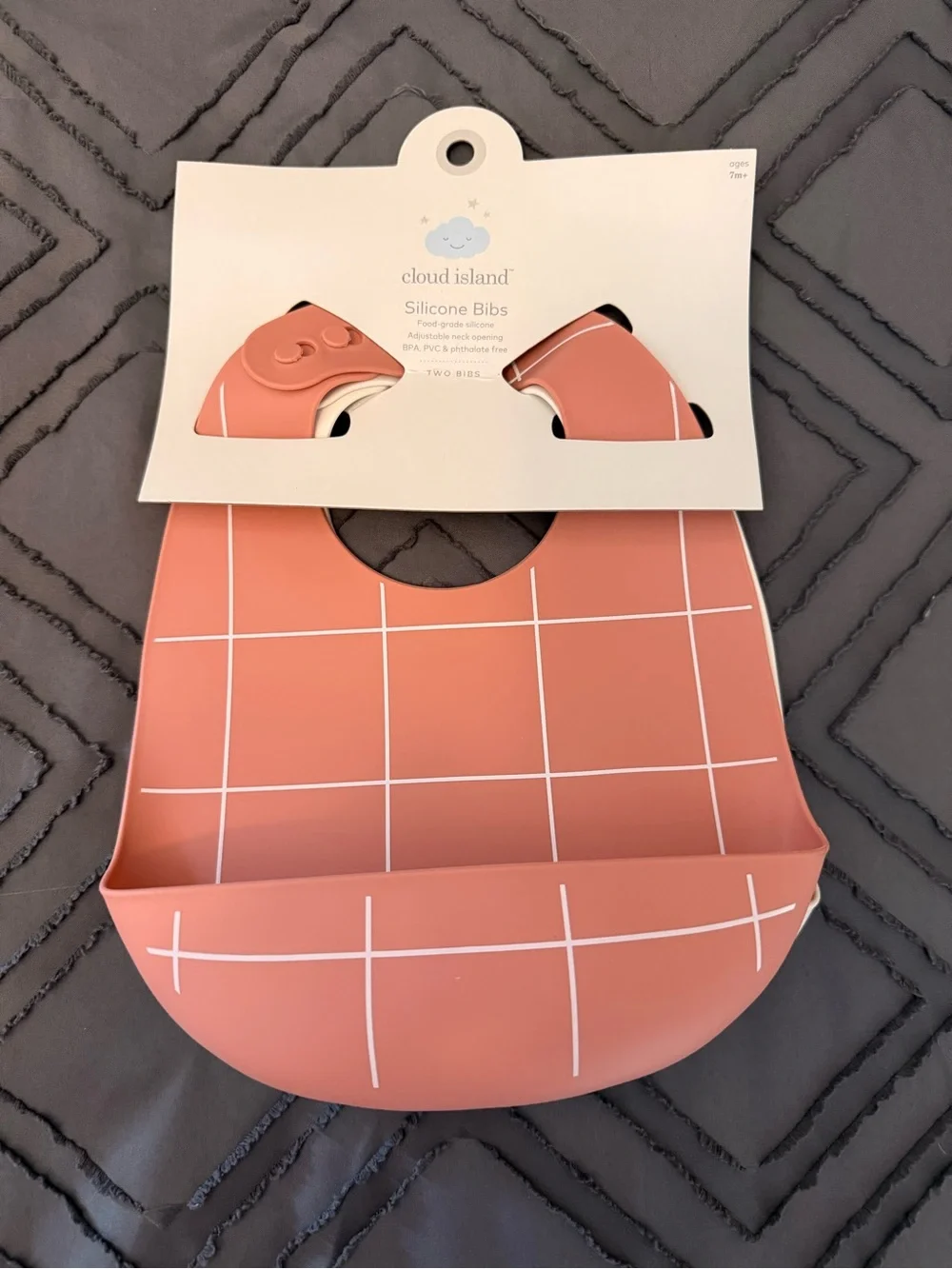 Cloud Island 2 Pack Silicone Bibs